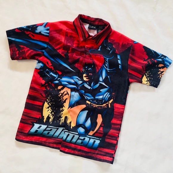 BATMAN BEGINS Youth Short Sleeve Button Down Shirt - Picture 7 of 7